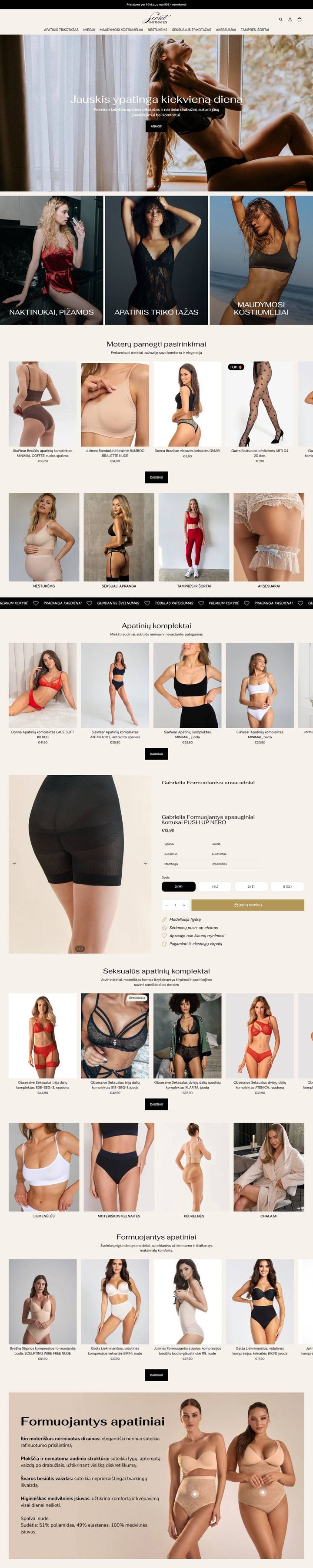 Secret Intimates parduotuvės vaizdas